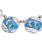 VINTAGE STERLING SILVER BLUE ENAMEL SIAM SET EARRINGS BROOCH 16" NECKLACE #7938 — photo 3