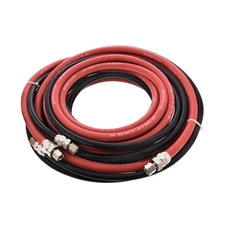 Master Elite Series 25 Foot Air and Fluid Hose Assembly Set with Fittings for...