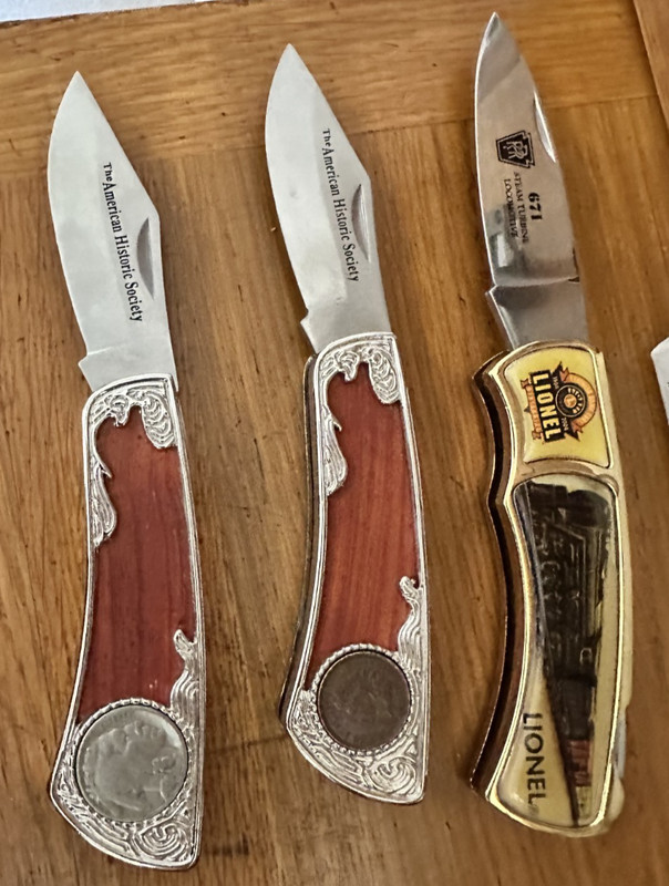 Lot of 3 Vintage Centennial 1900-'00 100th anniv. pocket knives with pouches