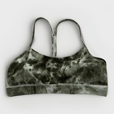 Lululemon Flow Y Sports Bra Size 8 Diamond Dye Olive Padded Rare