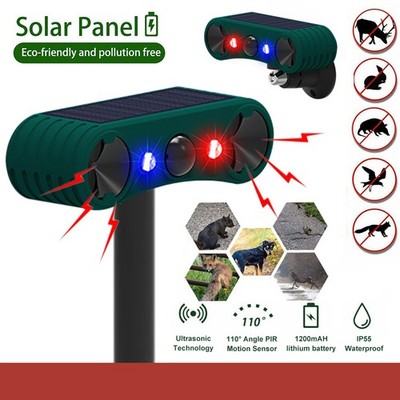 Solar Alarm Solar LED Blitzleuchte Bewegungsmelder Ultrasonic Animal Repellent u
