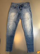 Light Wash Blue Skinny Jeans with Faded Detai...