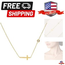 Gold Cross Necklace for Women 14K Gold Plated/Silver Layered Cross Choker Dai...