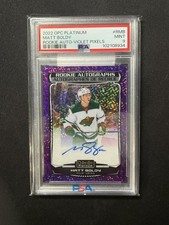 2022-23 O Pee Chee Platinum Matt Boldy Violet Pixels Rookie Auto /99 PSA 9 R-MB