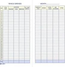 Adams Vehicle Expense Journal, , 3.25 x 6.25 Inches, 3-1/4" x 6-1/4", White 