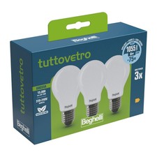 Beghelli Tuttovetro Lampadina A Risparmio Energetico Bianco Freddo 6500 K 8 W E27 E-image