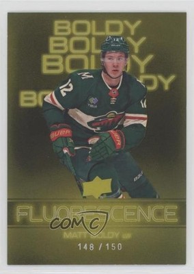 2022 Upper Deck Series 2 Fluorescence Gold /150 Matt Boldy #F-26 Rookie RC 16mm