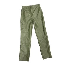 Wilfred Green Faux Leather Pants Hi Waisted Straight 6