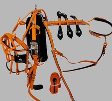Quick Hitch Horse Driving Harness PVC Orange Black Cob Pony Shet Mini Shetland