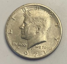 Mezzo dollaro Kennedy 1971"D"*alta qualità*colpito attraverso errore di grasso*(raro)