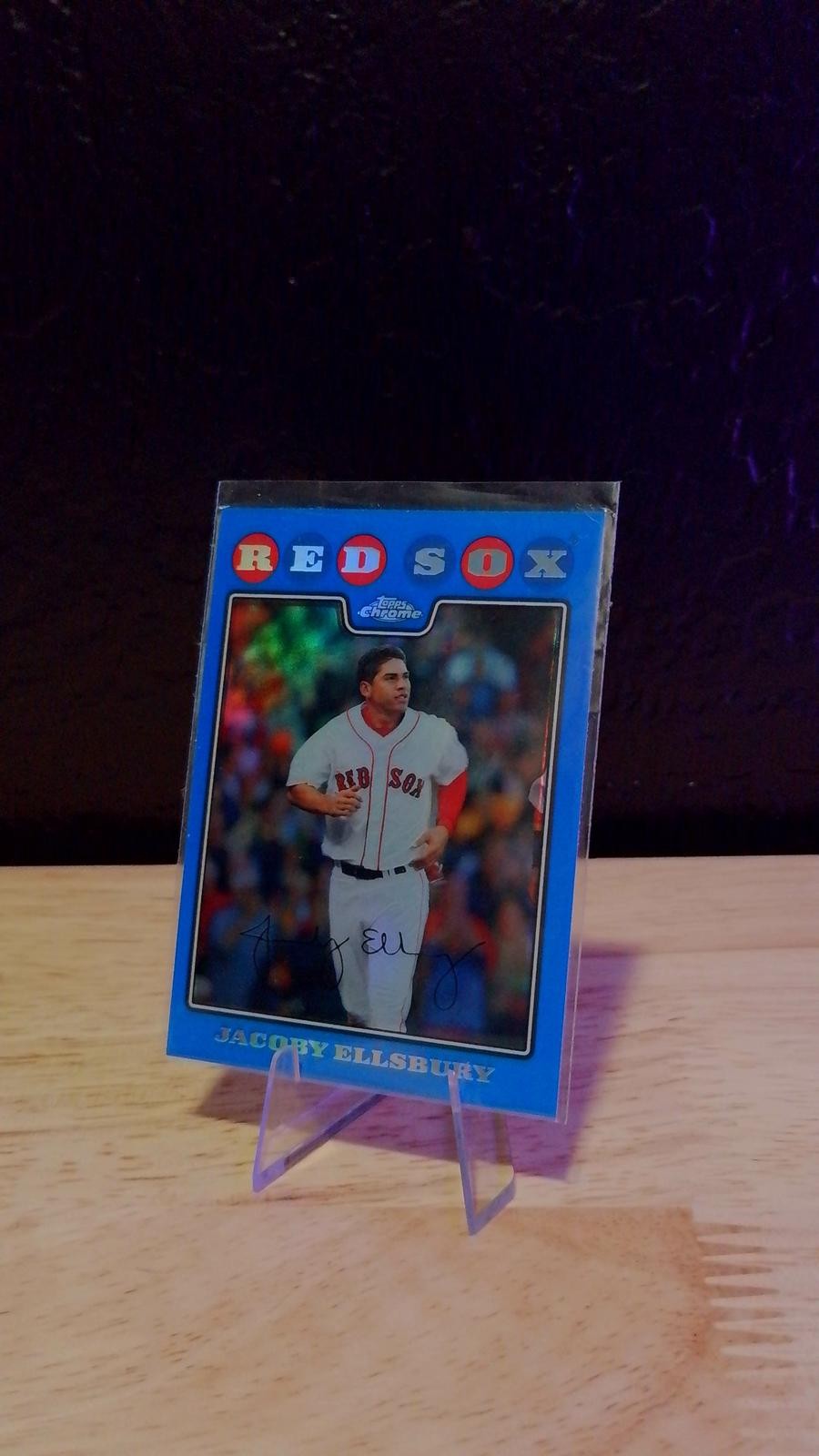2008 Topps Chrome #124 Jacoby Ellsbury Blue Refractor