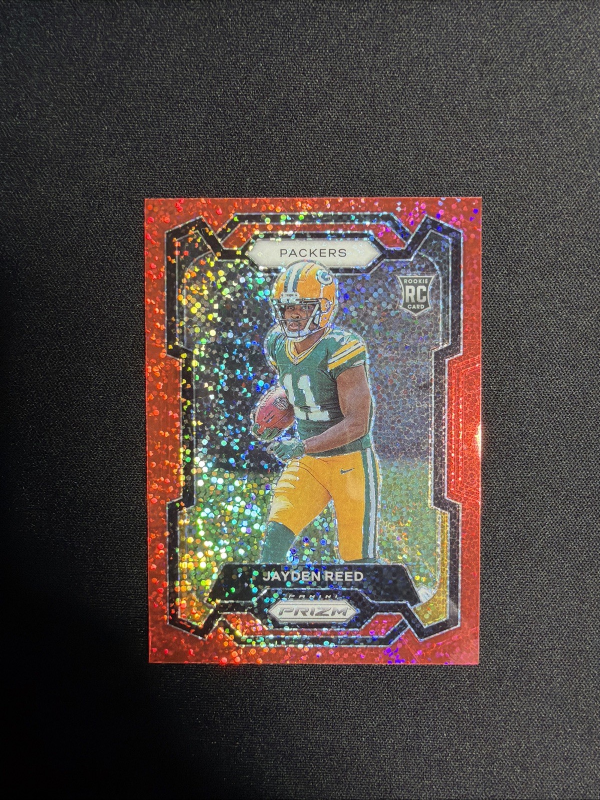 2023 Prizm Jayden Reed RC Red Sparkle Rookie #334 Packers
