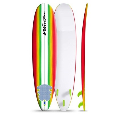 8ft Surfboard // Foam Wax Free Soft Top Longboard for Adults and