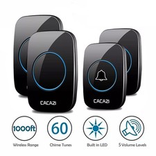 Wireless Doorbell Waterproof Door Bell Kit Home House Ring Bell