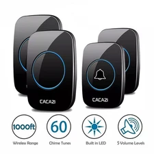 Wireless Doorbell Waterproof Door Bell Kit Home House Ring Bell