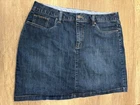 Croft & Barrow Effortless Stretch Denim Skirt Skort Built In Shorts Blue Size 16