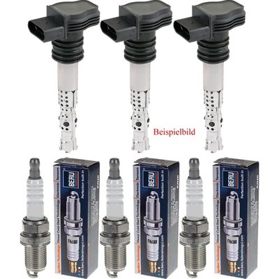 3x STELLOX Zündspule + BERU Zündkerze für Renault Rapid Kasten F40_ G40_ 1.0