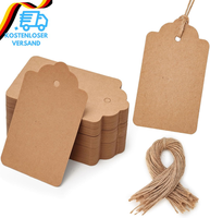Hakacc 100 StüCk GeschenkanhäNger Braun, 4X7 Cm Kraftpapier Etiketten Mit Jutesc