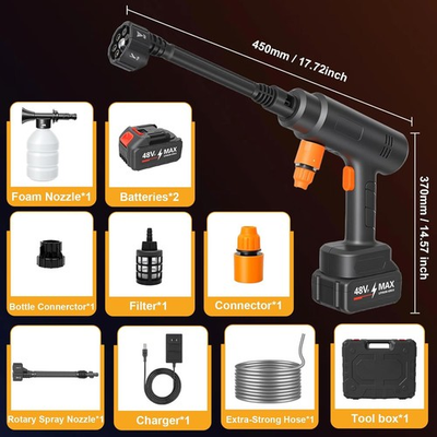 #ad Portable Cordless Electric High Pressure Water Spray Car Gun 1000PSI Washer Gun $37.98