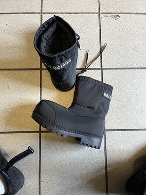 Balenciaga Alaska Black Unisex Snow Boots Waterproof 3M Thinsulate US 12