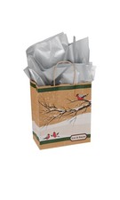 SSWBasics Medium Winter Bird Scene Paper Shopping Bags - Christmas Gift Bags
