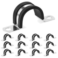 Rohrschellen U-form 25mm Edelstahl Gummiert 12 Stück Rohrhalterung
