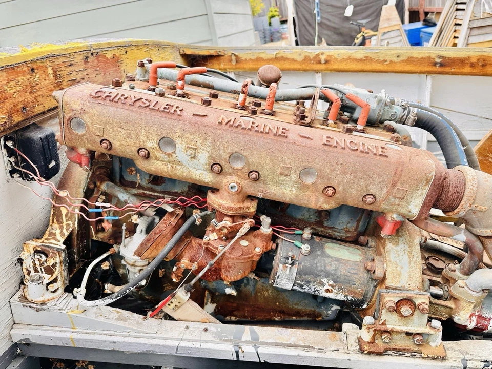 Chrysler Crown 1958 motor marino bote de madera Rockholt Chris Craft Motor Foto 3 de 4