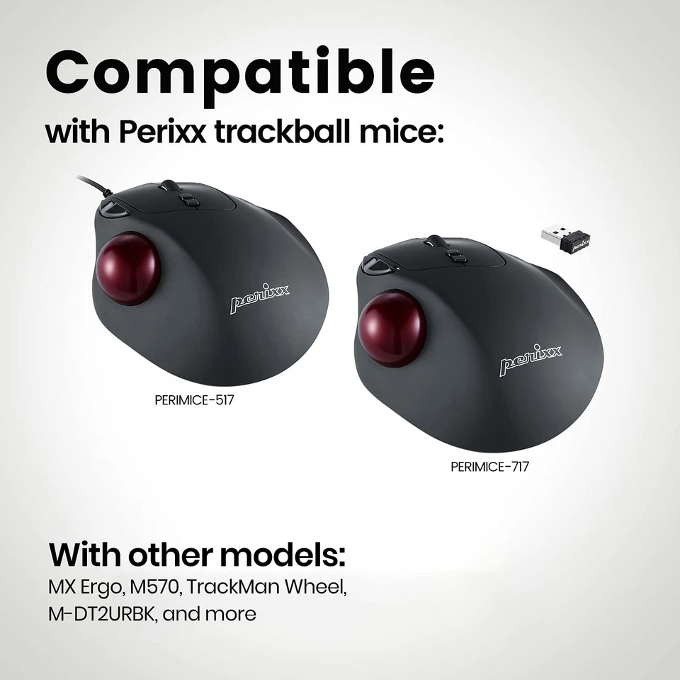 Peripro-303GR Small Trackball, 1.34 Inches for Perimice and M570, Glossy Red ... - Image 4 of 4
