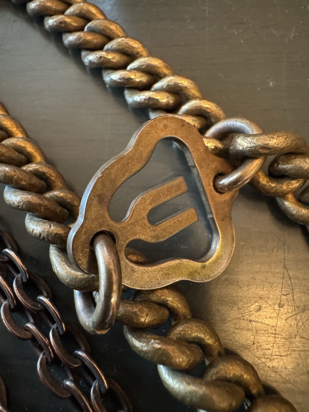 Vintage Solid Copper Chains Bracelets Curb & Sout… - image 9