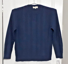 River Island Size M Knitted Navy Blue Jumper Sweater Long Sleeves Elbow Patches