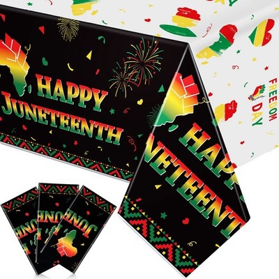 3 Pcs Juneteenth Tablecloths 108 x 54 Inch Plastic Juneteenth Table Covers Happy