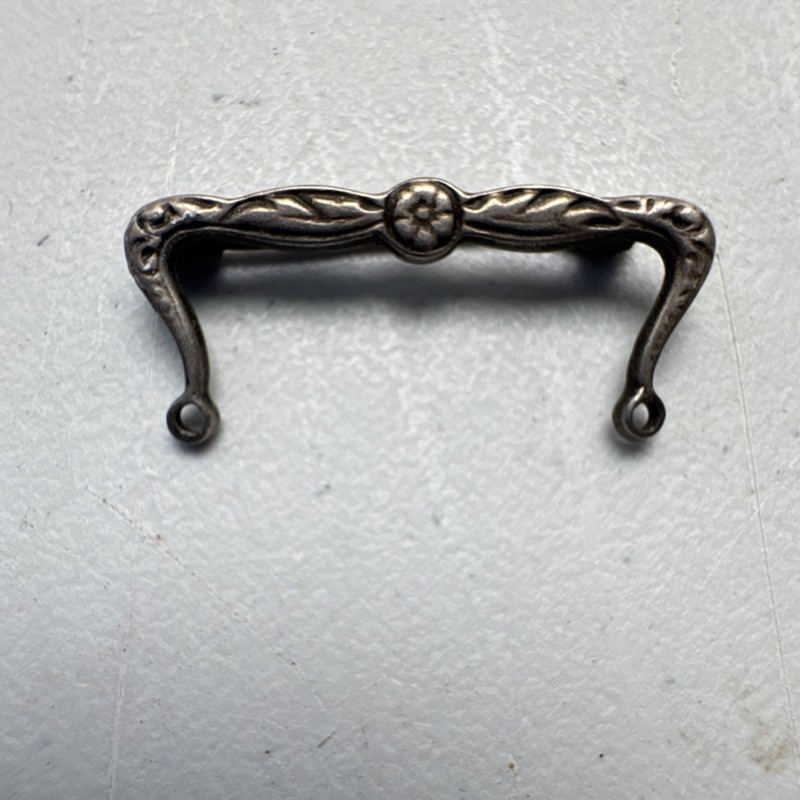 STERLING Silver Metal pin hanger, Floral Flower Theme, Salvage