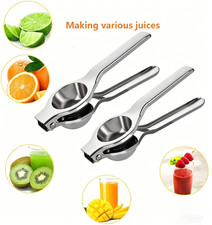 2x Exprimidor de limón de acero inoxidable Exprimidor de limón Naranja Lima Herramienta de prensa manual Cocina y bar