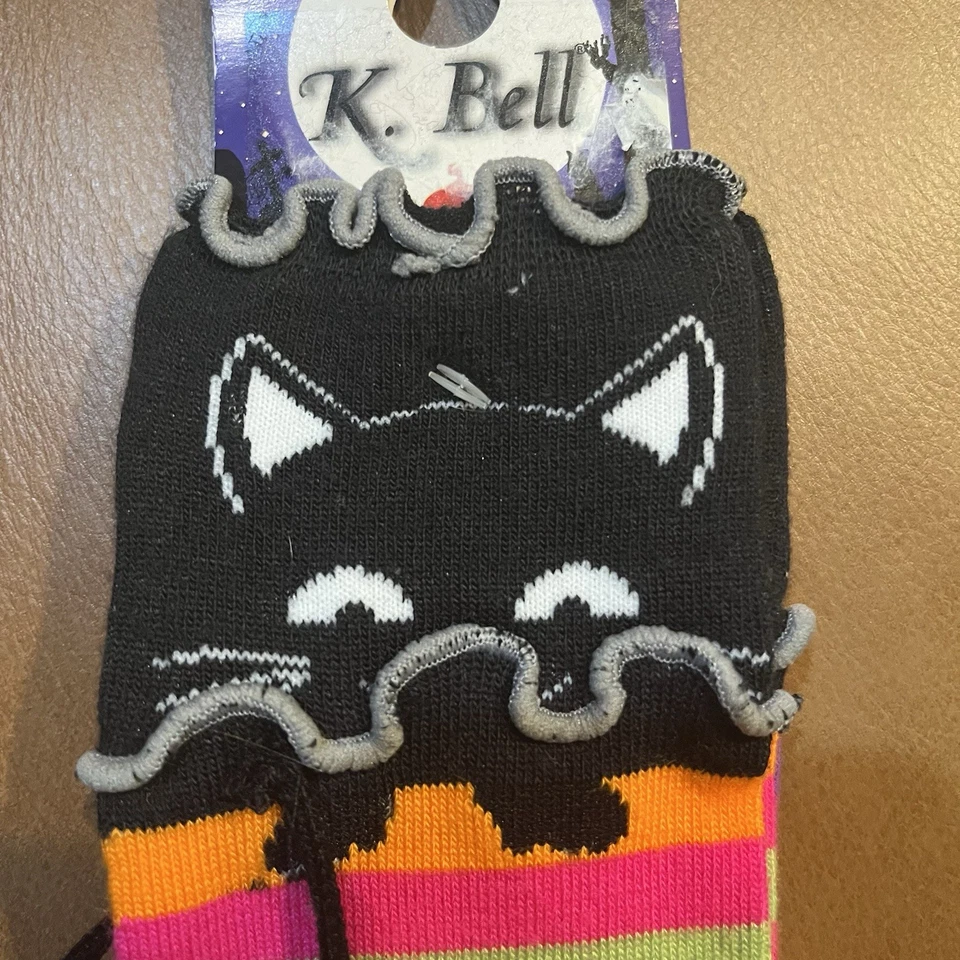 Lote de 4 Meias de Halloween Joelho Alto Tripulação Esqueleto Abóbora Morcego Aranha K. Bell Novo com etiquetas - Imagem 2 de 4