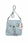 B MAKOWSKY SOFT LEATHER HANDBAG LIGHT BLUE NEW WITH TAGS
