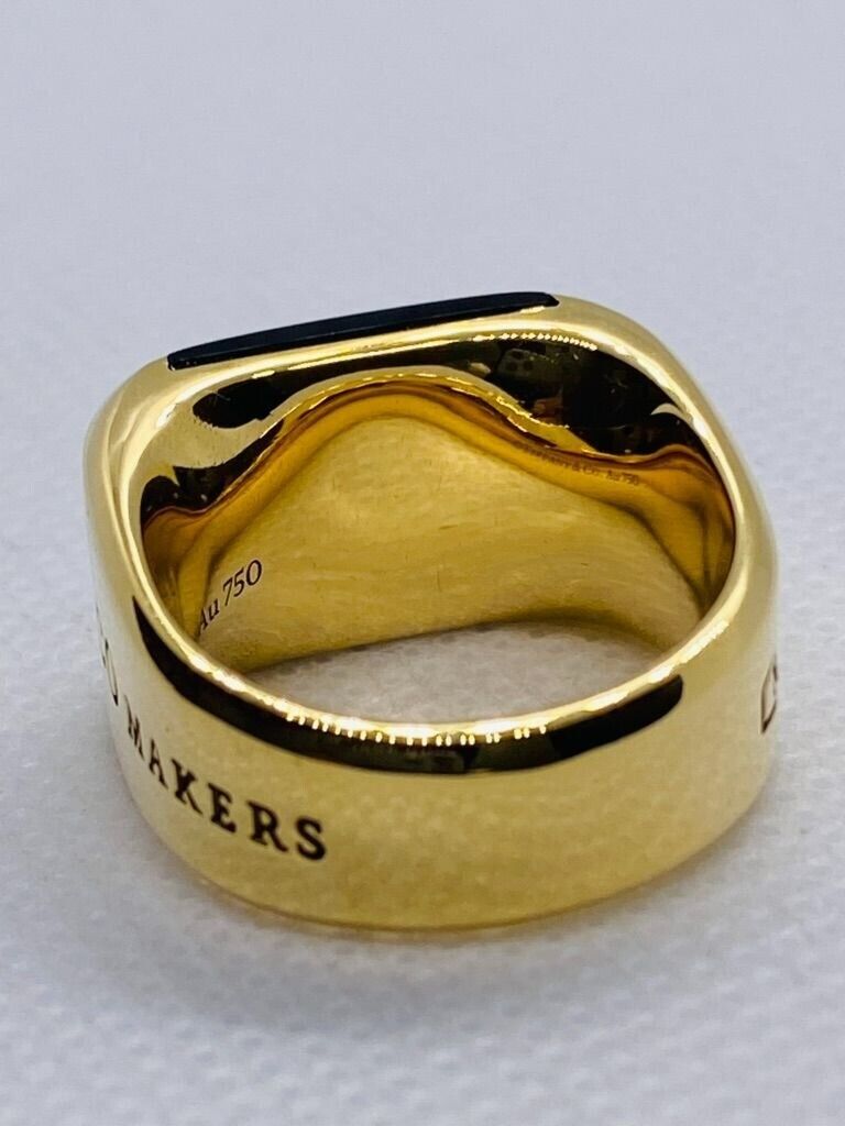 Tiffany & Co 1837 Makers Black Onyx Signet Men's Ring 18K Tiffany & Co 1837 Makers Black Onyx Signet Men's Ring 18K