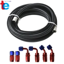 6X Red Swivel Hose End 4/6/8/10AN 10FT Nylon Braided Fuel Line Fitting Adapter