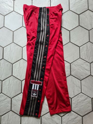 Pantalones de pista rojos Adidas vintage retro adibreak poppers D6 34 W L grandes - Imagen 1 de 11