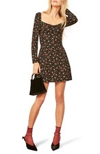REFORMATION Rebecca Black Floral Print SYDNEY Sweetheart Fit Flare Mini Dress 10