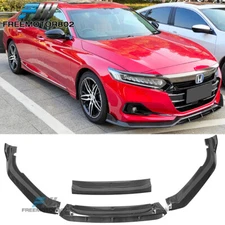 Fit 21-22 Honda Accord Carbon Fiber Print PP Front Bumper Lip Splitter