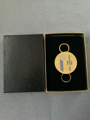 VINTAGE 1980 S THE ATLANTIC BELL WAY 2-SIDED SOLID BRASS ZIPPO KEYCHAIN MIB RARE