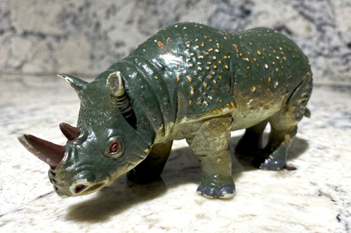 AAA Vintage Rhinoceros Rhino 6” Wild Animal Toy Figure Plastic Rubber Figurine