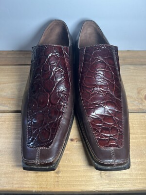 Giorgio Brutini Maroon crocodile Tassel Loafers 57_71ad21a1-b87d-423e-8d06-  main image 4