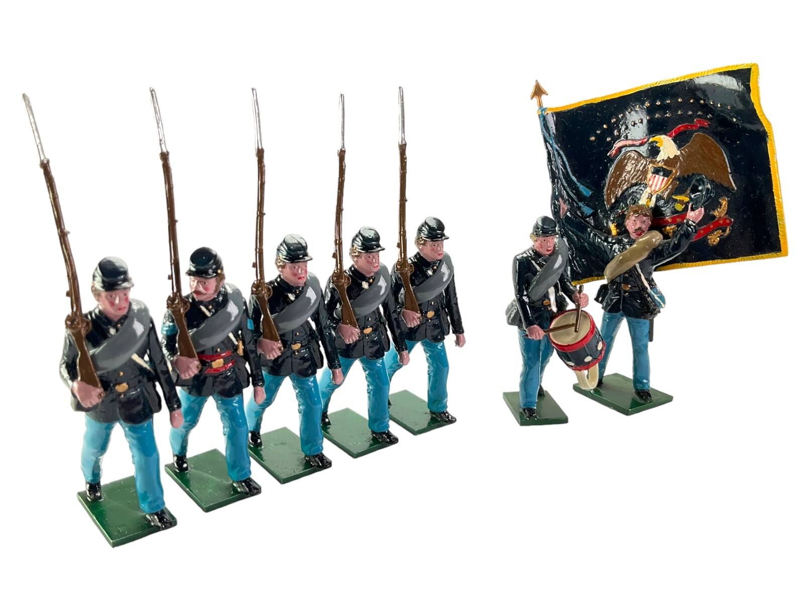 TRADITION #903 UNION INFANTRY w/Flag & Drum BOXED SET 54mm ♤