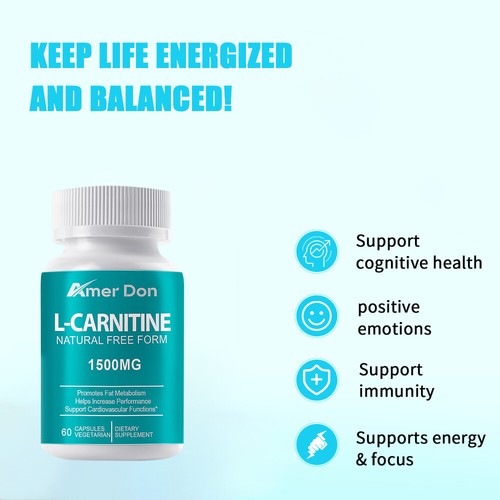 L-Carnitine Capsules 1500mg Strong Fat Burner Weight Loss - Foto 2