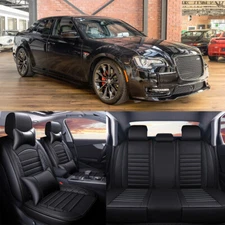 For Chrysler 300 SRT Leather Car Seat Cover 5 Seats Front Rear Full Set Cushion