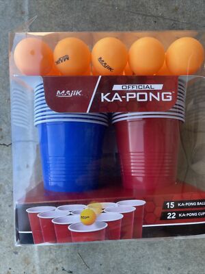 Majik Official Ka-Pong Game w/ 15 Ka-Pong Balls & 22 Ka-Pong Cups & Instructions