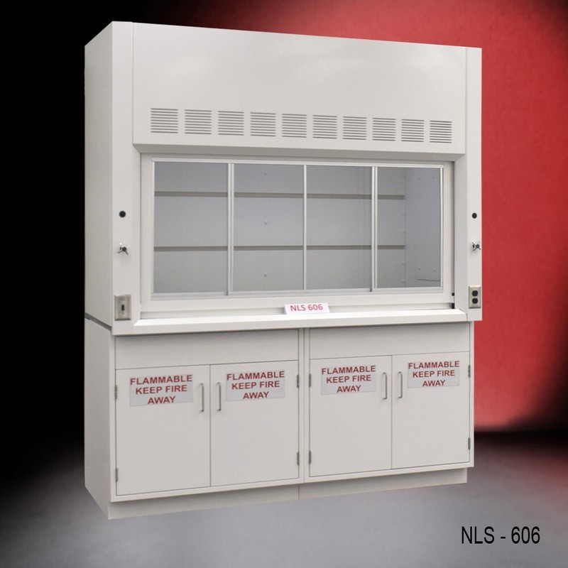 6' Laboratory Fume Hood / Service Valves w/ Flammable Storage / E1-338