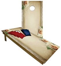 Cornhole Big Wedding Day Table Set Up Boards BEANBAG TOSS GAME w Bags Set