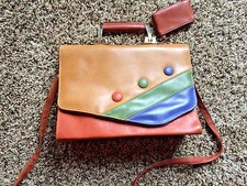 Le Bag Brown Leather Purse with handle and coin purse Shoulder Bag